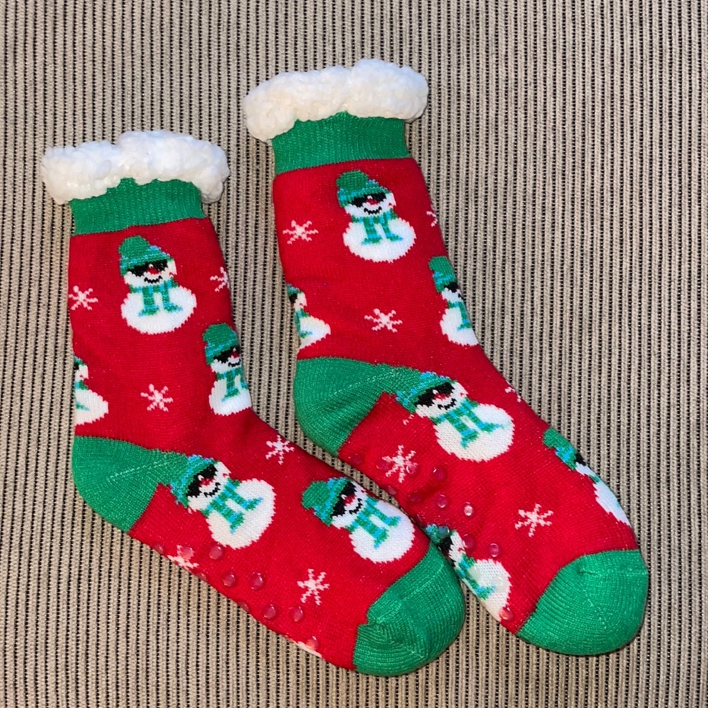 Snowman Fuzzy Socks